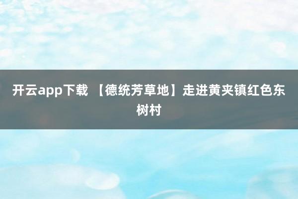 开云app下载 【德统芳草地】走进黄夹镇红色东树村