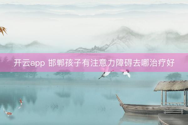 开云app 邯郸孩子有注意力障碍去哪治疗好