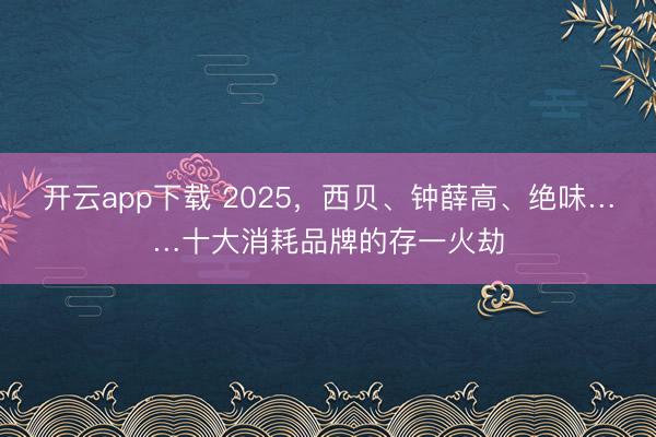 开云app下载 2025，西贝、钟薛高、绝味……十大消耗品牌的存一火劫