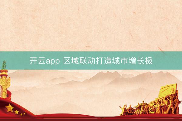 开云app 区域联动打造城市增长极