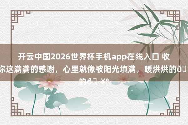 开云中国2026世界杯手机app在线入口 收到你这满满的感谢,心里就像被阳光填满,暖烘烘的🥰