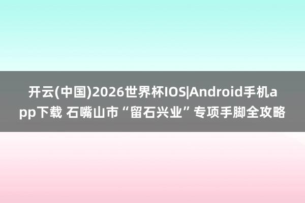 开云(中国)2026世界杯IOS|Android手机app下载 石嘴山市“留石兴业”专项手脚全攻略