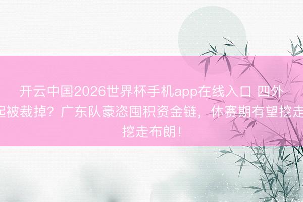 开云中国2026世界杯手机app在线入口 四外助一起被裁掉?广东队豪恣囤积资金链,休赛期有望挖走布朗!