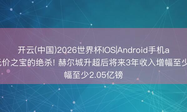 开云(中国)2026世界杯IOS|Android手机app下载 无价之宝的绝杀! 赫尔城升超后将来3年收入增幅至少2.05亿镑