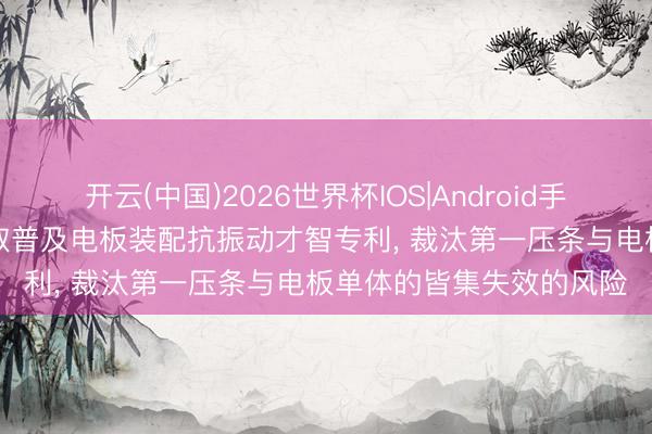 开云(中国)2026世界杯IOS|Android手机app下载 宁德期间获取普及电板装配抗振动才智专利， 裁汰第一压条与电板单体的皆集失效的风险