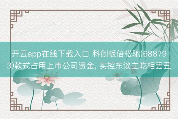 开云app在线下载入口 科创板倍松驰(688793)款式占用上市公司资金, 实控东谈主吃相丢丑