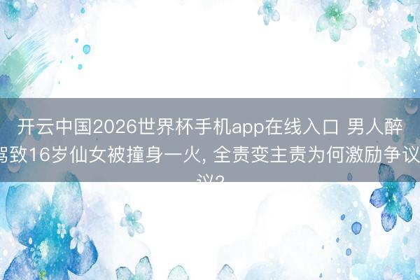 开云中国2026世界杯手机app在线入口 男人醉驾致16岁仙女被撞身一火, 全责变主责为何激励争议?